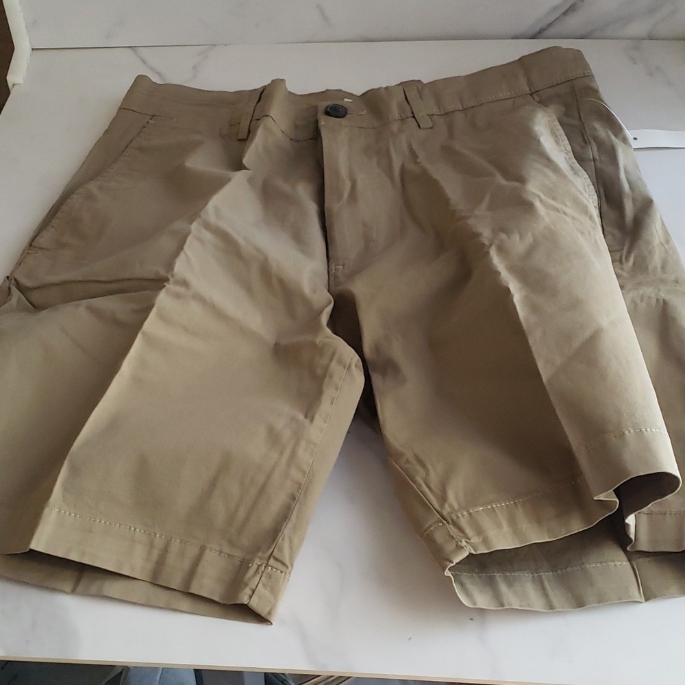 Goodthreads  Slim-Fit 9" Flat-Front Comfort Stretch Chino Short Dark Khaki 32W